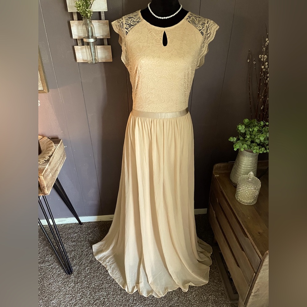 Lace Trim Mesh Splicing Dress Size 8/10